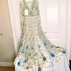 MAC DUGGAL Sample Lt Pale Green ONE OF A KIND!Floral Beaded & Embroidered Dress